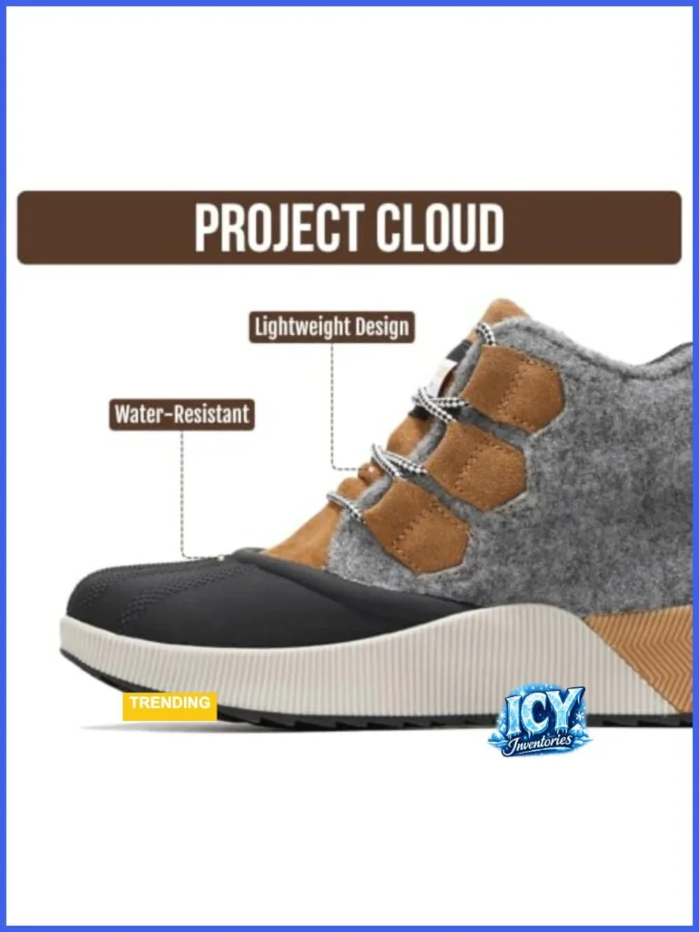 Waterproof Snow Boots Memory Foam Insoles Non-Slip Lace Up Winter Shoes Women's